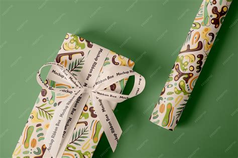 Ribbon and box mockup design | Premium PSD