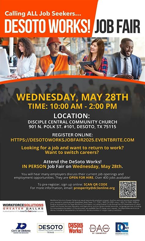 DesotoWorks Job Fair 2025, Disciple Central Community Church, DeSoto ...
