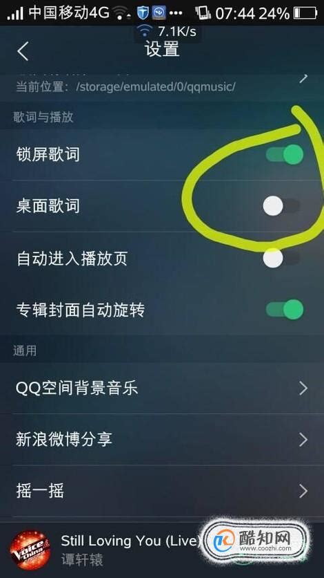 苹果qq音乐怎么设置桌面歌词_酷知经验网