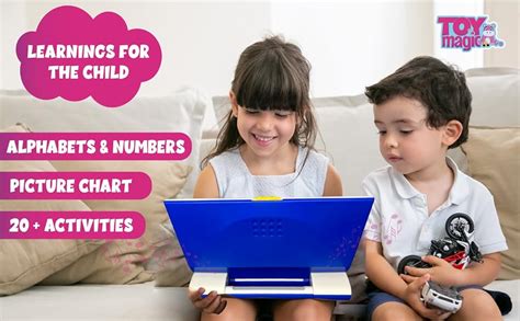 ToyMagic Early Learning Laptop with Mouse|Alphabet & Number Chart with ...