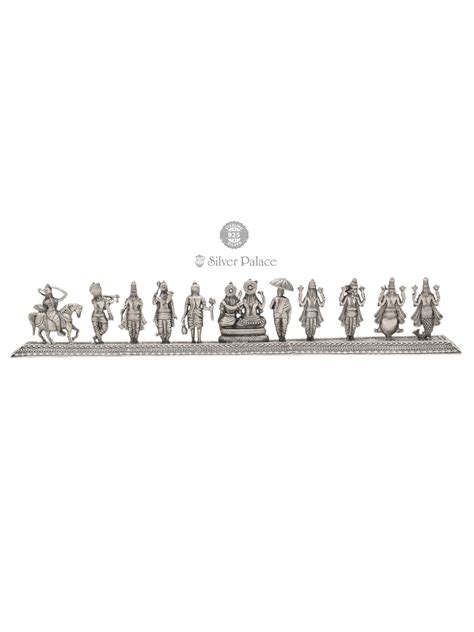 92.5 Oxidised Silver Lord Vishnu Dasavatar Idol - Silver Palace
