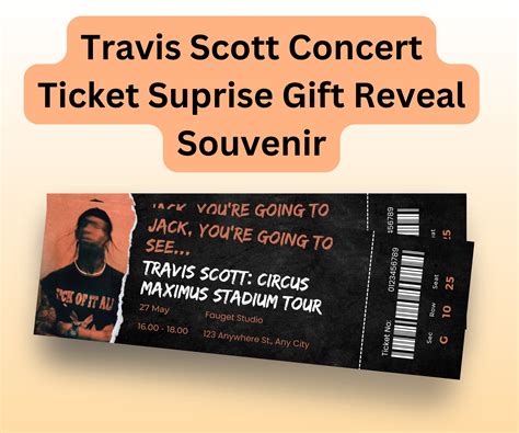 Printable Travis Scott Tour 2024 Music Concert Show Pass Surprise Gift ...