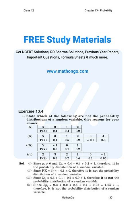 Image result for Probability Class 12 PDF