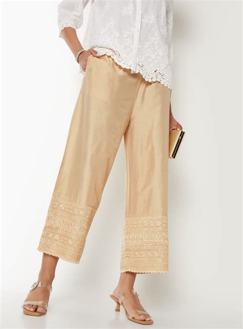 Buy Women Embroidered Hem Palazzos Online at just Rs. 599.0 ...