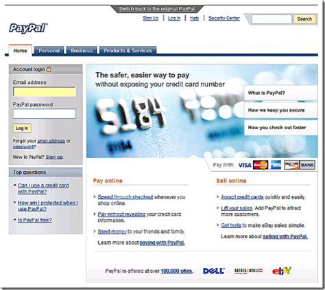 PayPal Homepage 的图像结果