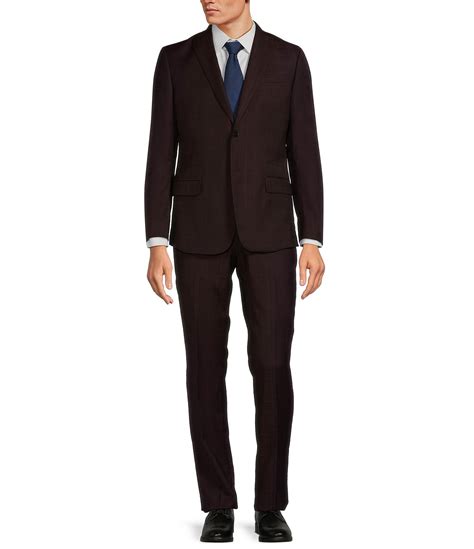 Armani Exchange Modern Fit Flat Front Windowpane 2-Piece Suit | Dillard's