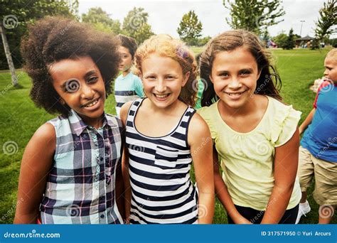 Children, Park and Portrait of Group in Playground To Relax with ...