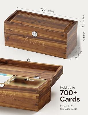 Tidita Acacia Wooden Recipe Box with 100 Index Cards 4x6, 8 India | Ubuy