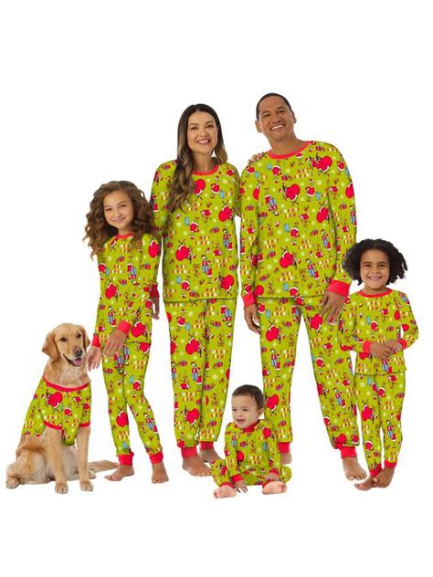 Dr. Seuss Unisex Kids Grinch Matching Family Pajama Set, 2-Piece ...