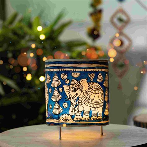 Buy Hand Painted Tholu Bommalata Small Tabletop Lamp | 5 inches Online ...