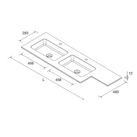 Lavabo a medida NAILA 1501/1800 doble fondo de 1501 hasta 1800 mm con 2 ...