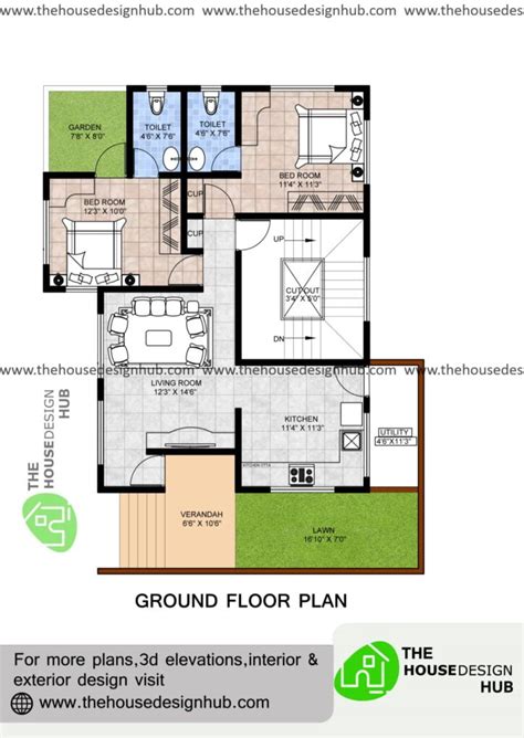 House Plan for 20 x 45 Feet Plot Size 89 Square Yards (Gaj) | Archbytes
