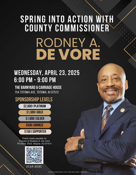 Spring Into Action Fundraiser with Passaic County Commissioner Rodney A ...
