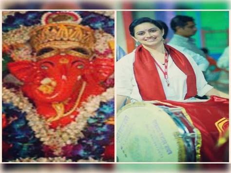Tejaswini Pandit: Marathi Kalwant dhol Pathak plays at Siddhivinayak ...