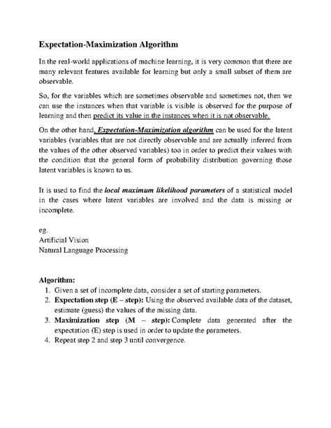 4 EM Algo - Machine Learning notes of EM algorithm - Expectation ...