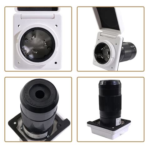 Buy Ambuker 50A 125/250V Power Inlet Receptacle Twist Lock Marine Power ...