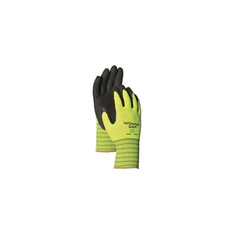 LFS Medium Green Wonder Grip High Visibility Latex Palm Gloves at Lowes.com
