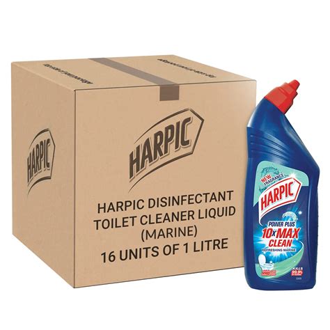 Harpic Toilet Cleaner Liquid, Marine - 1 L (Pack of 16) | Large Bulk ...