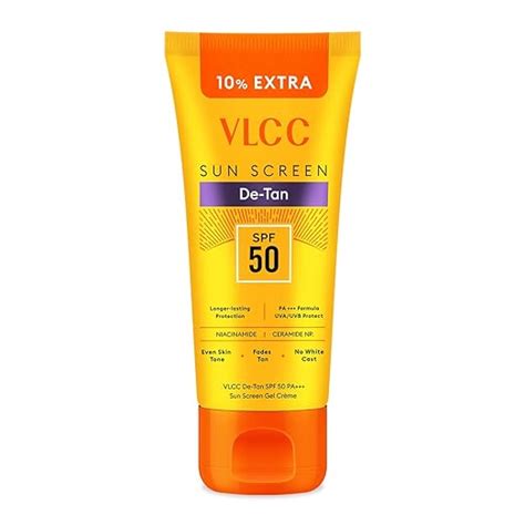 VLCC De-Tan SPF 50 PA+++ Sunscreen Gel Crème - 100g | With Cucumber ...