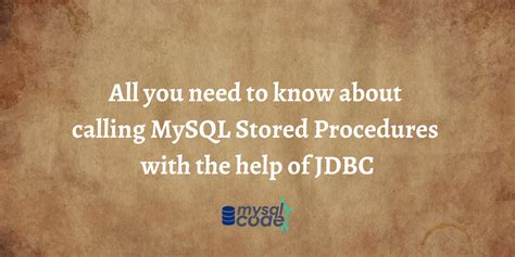 Image result for Simple Example of Store Procedure in MySQL and That Procedure Called From JDBC