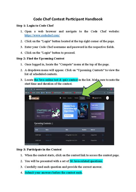 Codechef Contest guide - Code Chef Contest Participant Handbook Step 1 ...