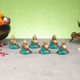 Buy Sacred Set of 6 Miniature Pure Brass Buddha Statues - 6 Mudras ...