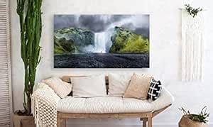 Tushaco Handicrafts Waterfall Painting (Design 3) Stretched Canvas ...