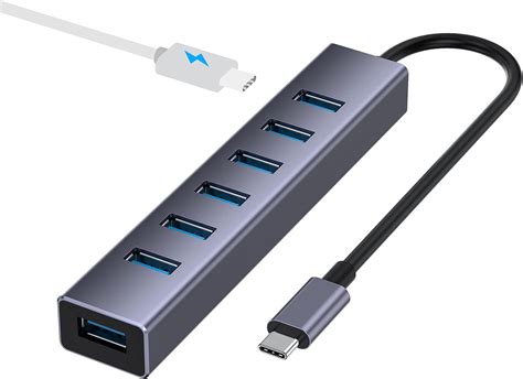 Amazon.com: USB C to USB Hub, 8 in 1 USB Adapter with 7 Port USB 3.0 ...