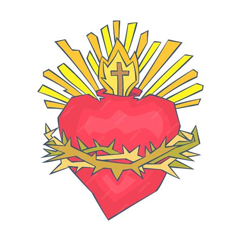 Premium Vector | Sacred heart of jesus catholic symbol