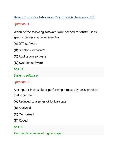Image result for Computer Operator Interview Questions