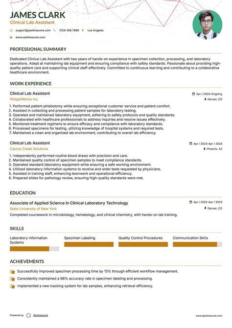 10+ Clinical Lab Assistant Resume Samples & Templates for 2025