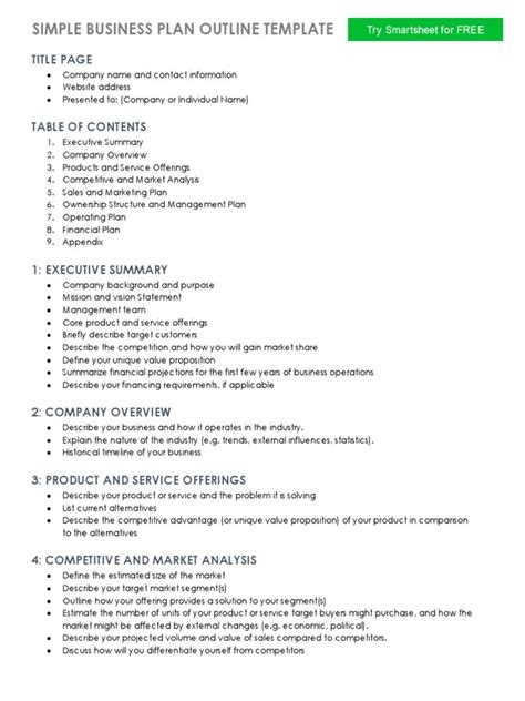 Business Plan Outline Example 的图像结果