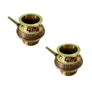 Buy Salvus APP SOLUTIONS Set of 2 Traditional Brass Karwa Chauth Lota ...