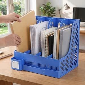 DaKos Plastic 4 Compartments File Rack Paper Holder, Desktop Organizers ...