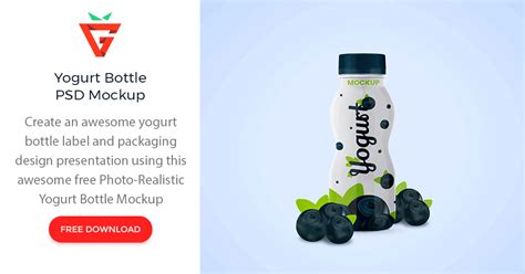 Yogurt Bottle PSD Mockup - graphberry.com