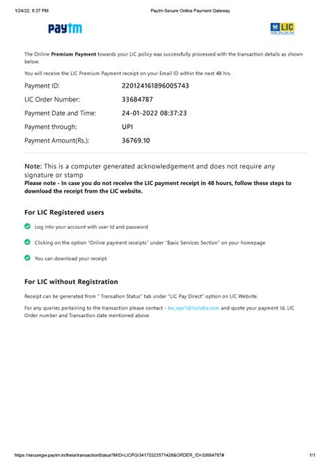 Paytm Secure Online Payment Gateway - 1/24/22, 8:37 PM Paytm Secure ...