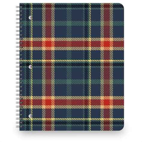 Navy Blue and Pine Plaid Notebook | Shutterfly