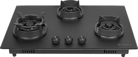 Faber Della 3 Burner 72cm Hob |Auto-Ignition|Brass Burner| Cast Iron ...