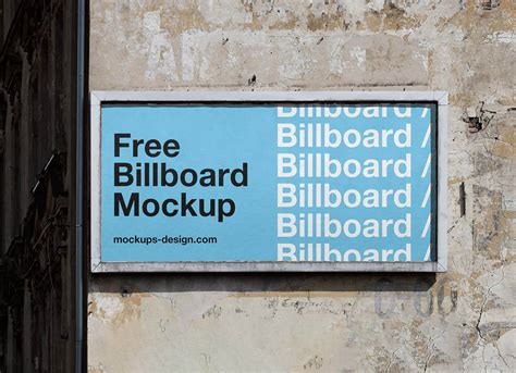Damaged Wall Billboard Mockup | Free PSD Templates
