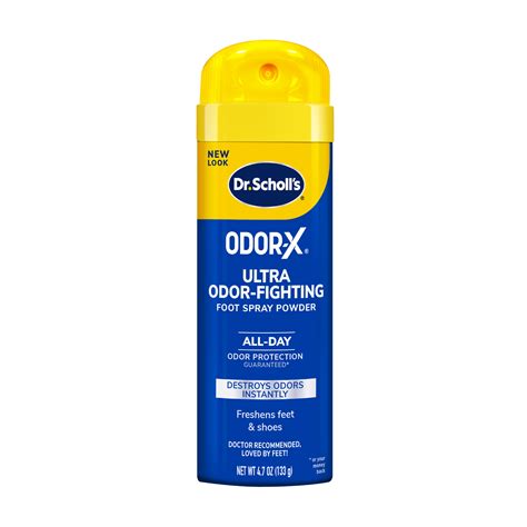 Dr. Scholl's Odor-X Ultra Odor Fighting Spray Powder, 4.7oz Destroys ...