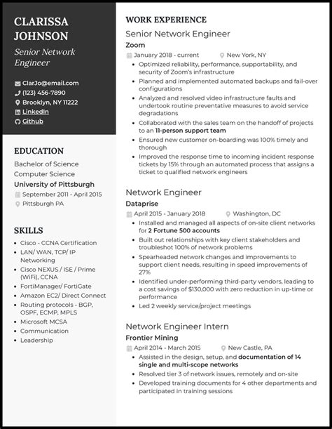 Image result for Networking Resume Examples