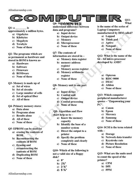 Image result for Notes for Computer Quiz