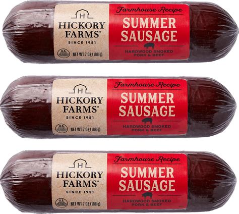 Amazon.com: Hickory Farms Farmhouse Summer Sausage 3-Pack, 7 ounces ...