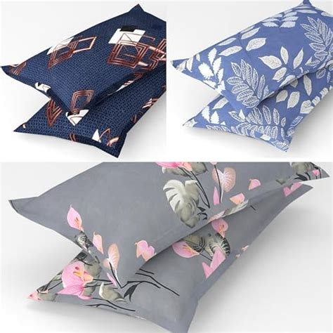 Buy Linenwalas Set of 2 Cotton King Size White Striped Pillow Cover ...