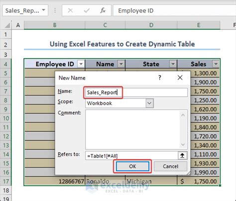 Image result for Excel VBA Create Table Dynamic Range