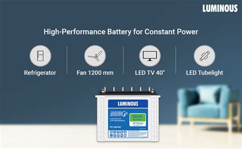 Luminous Power Charge PC 18042 Tall Tubular Inverter Battery