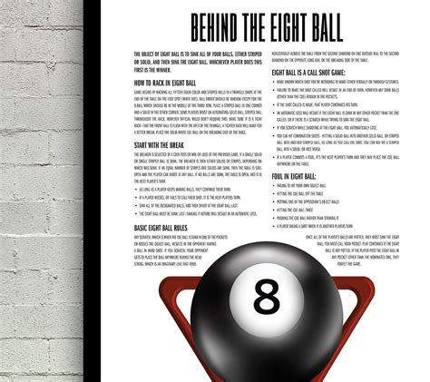 Pool Game Printable| Eight Ball | Rules of Eight Ball | Billiards ...
