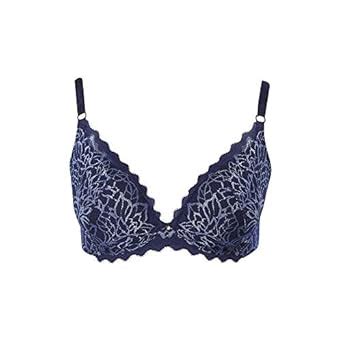 Buy Wacoal Womens Lace Non Padded Non Wired Plunge Bra (Blue_38A) at ...