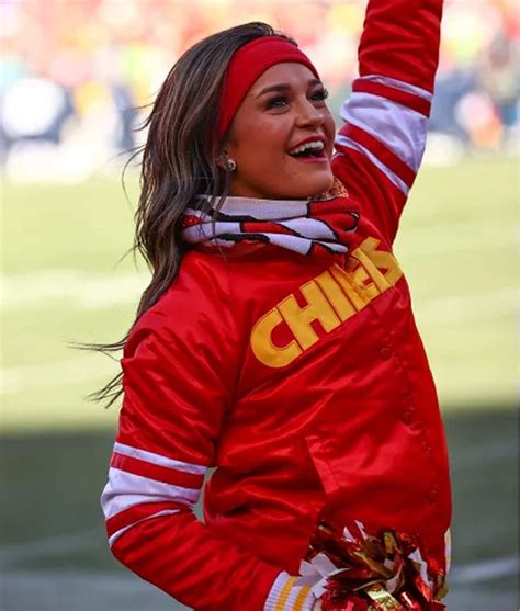 Red Satin Starter Kansas City Chiefs Cheerleaders Jacket