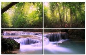 Water 4 Panel Wall Art Painting With UV Coating 36x24 inches on 4mm MDF ...